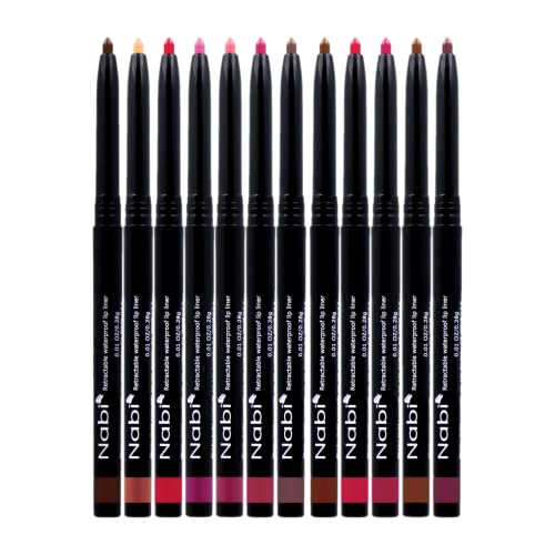 Beauty Spot 12 Colors Retractable Waterproof Lip Liner Set, Roll It Up Auto Lip Liner Pencil, Long Lasting Fade Resistant