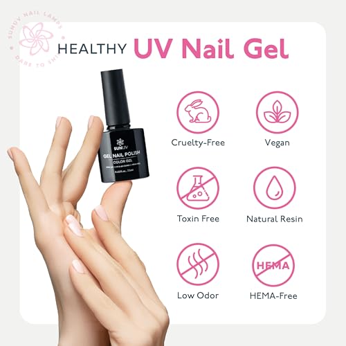 SUNUV 48W UV Dryer SUN4 for Gel Nail Polish, Hema-Free Kit With 16 Colors