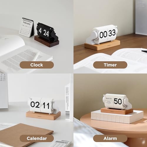 Mini Flip Clock with Alarm & Timer - Rechargeable White Variation of THIS listing