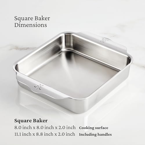 8-Inch Stainless Steel Baking Pan with Aluminum Core - Square Oven Bond
