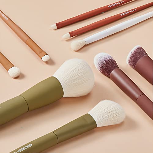 Makeup Brushes, EIGSHOW 5 Colors Essential Kabuki Makeup Brush Set with Ultra Soft Synthetic Fibers for Powder Blush Concealers Contouring Highlighting