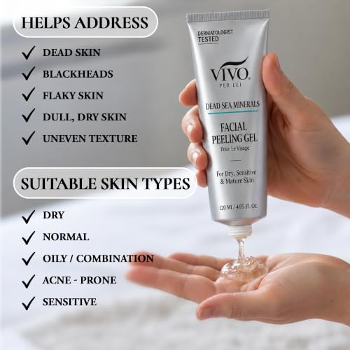 Facial Peeling Gel for Dead Skin Removal - Gentle Exfoliator 4.05 Oz Pack of 2