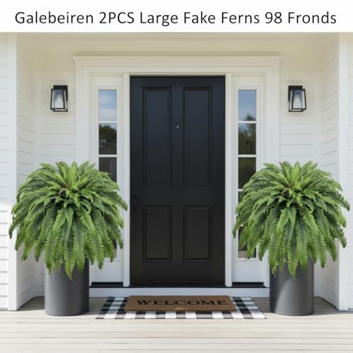 Dark Green 2-Pack 50-Inch Artificial Ferns for Outdoor & Indoor Decor