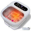 ALLJOY Grey Collapsible Foot Spa Bath with Heat, Bubble Massager & Pumice Stone