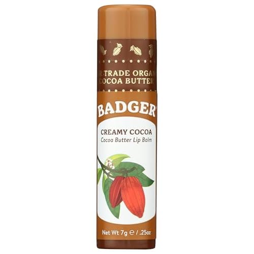 Badger, Creamy Cocoa Lip Balm Stick, 0.25 Ounce