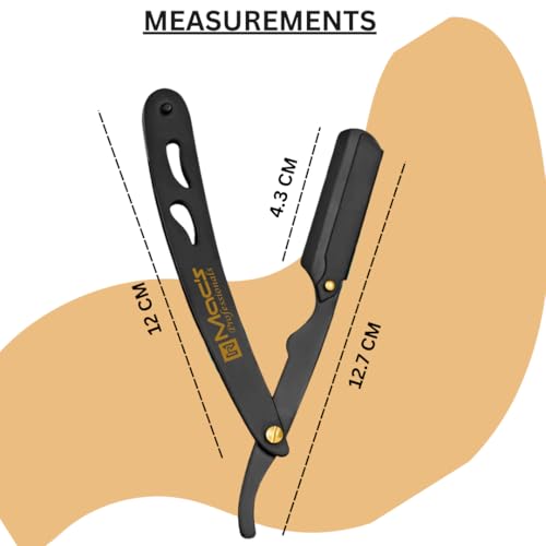 Professional Straight Razor for Men Barber Straight Edge Razor with Derby Blades and Pouch. Stainless Steel Shavette Razor for Men ? 100 Pack for Smooth, Precise Shaving