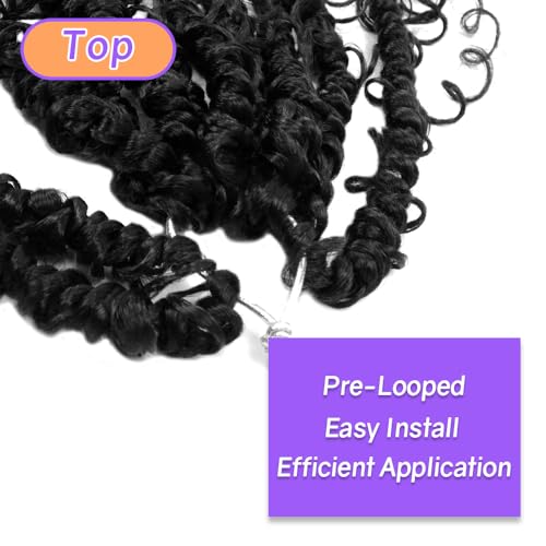 Natural Black 12 Inch Boho Crochet Passion Twist Hair - Pre-Looped 8 Packs