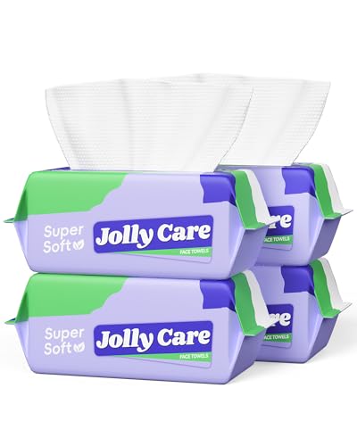Disposable Face Towels - Soft & Thick 7.8x7.8 Inches, 80 Count, 4 Pack - Gentle Skin Care