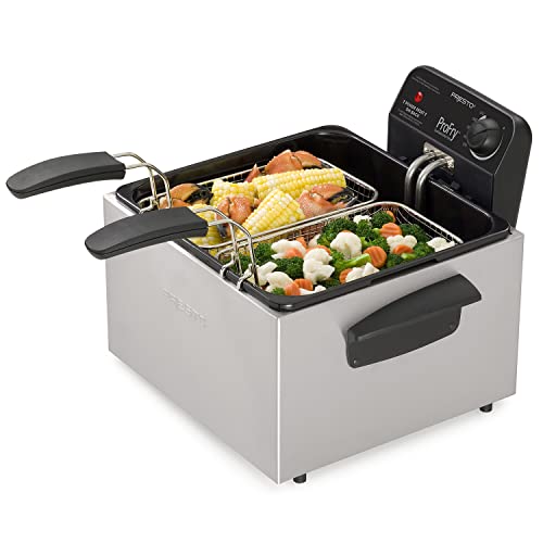 Dual Basket Deep Fryer with Adjustable Thermostat - 12-Cup Capacity