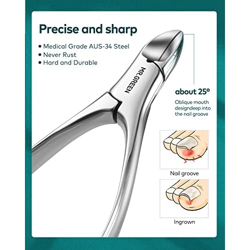 Manicure Set 8 in 1,Professional Pedicure kit,Stainless Steel Manicure Kit,Portable Travel Grooming Kit Nail Care Tools,Nail Clippers Pedicure Tools with Leather Travel Case (Green)