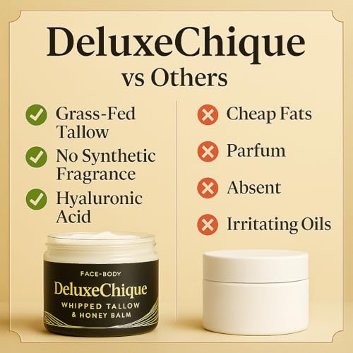 Unscented Beef Tallow Face Moisturizer with Honey & Hyaluronic Acid - 4oz