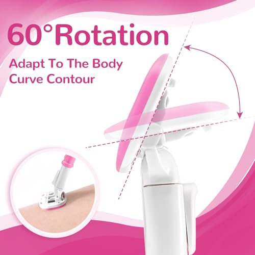 Razors for Women Include 2 Non-Slip Handles and 14 Blade Refills with a Shower Holder, 5 Premium Blades Women's Razors for Shaving with 360¡Æ Lubrication Reduces Irritation, Pink