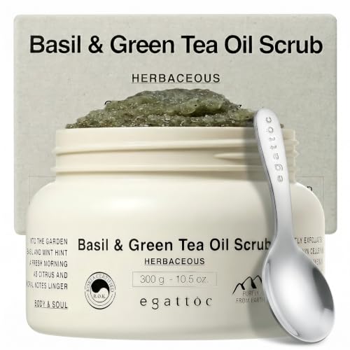 Exfoliating Body Scrub with Basil & Green Tea Salt - 10.5oz - Sensitive Skin