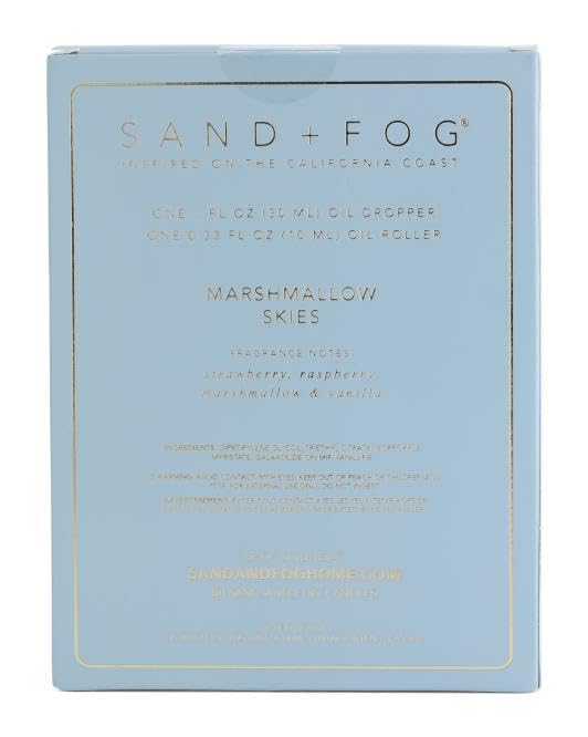 Sand + Fog Marshmallow Skies Eau de Parfum Oil Set with Dropper & Roller, 1.33 fl oz