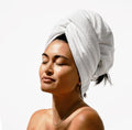 Najeau Double-Sided Hair Towel Turban – Microfiber + Cotton, 20x39 in, Reduces Dry Time