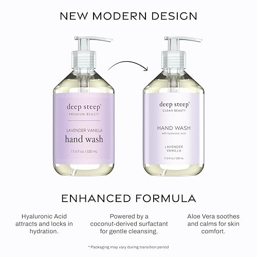 Deep Steep Liquid Hand Wash, 17.6 Ounces (Lavender Vanilla)