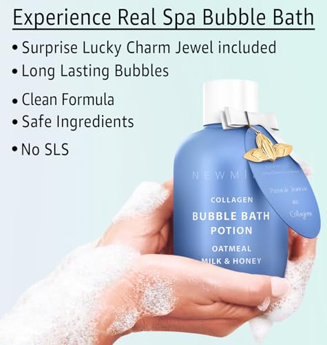 Luxury Collagen Bubble Bath with Oatmeal Milk Honey - Moisturizing Relaxing Spa Gift for Women and Men