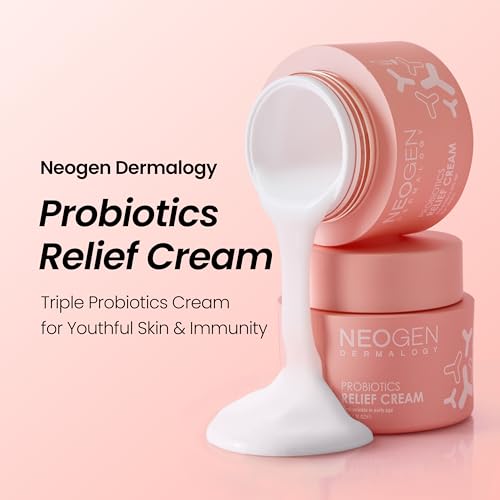 NEOGEN Probiotics Relief Cream 1.76 oz (50g) - Hydrating & Firming Facial Moisturizer with Probiotics Lactobacillus & Bifida & Collagen - Korean Skin Care