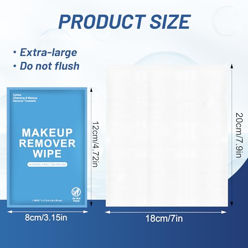 200 Makeup Remover Wipes - Individually Wrapped Travel Bulk Pack - Medium