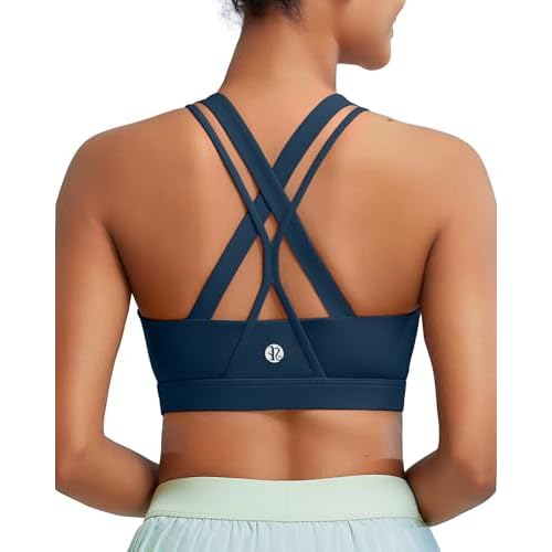 RUNNING GIRL Sports Bras for Women,Seamless Strappy Sports Bra High Support Crisscross Back with Removable Pads