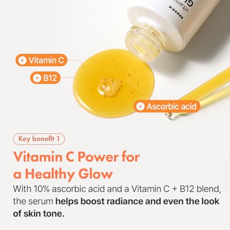 Hanskin Vitamin C Glow Serum ? Korean Brightening Facial Serum for Glowing, Radiant, Even-Toned Skin | 10% Ascorbic Acid & Vitamin C + B12 | Lightweight, Skin-Boosting Daily Serum | 1.01 fl oz