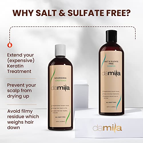 Damila Salt & Sulfate Free Shampoo & Conditioner Set - 4 Fl Oz Pack of 2