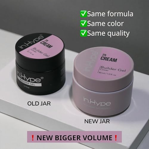 IN.HYPE UV/LED Clear Hard/Builder Gel for Nail Extension/Strengthening/Overlays