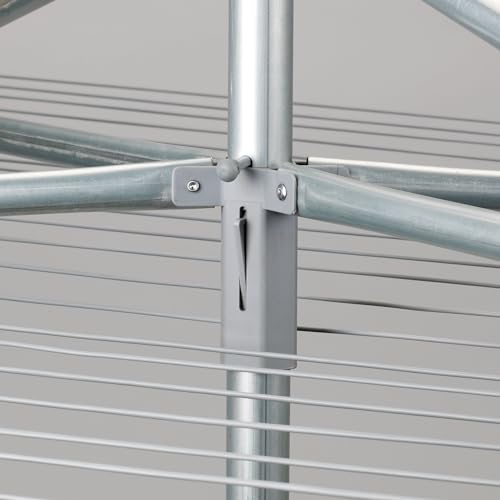 Outdoor Umbrella Drying Rack with 30 Vinyl Lines - Aluminum, 84x72x72 Inches, Silver, Variation of THIS listing