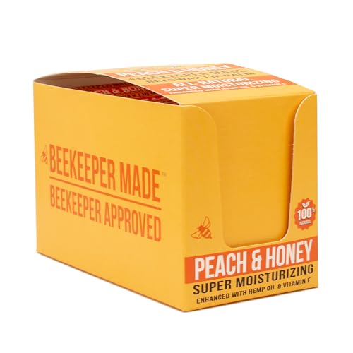 Beekeeper Made Peach Beeswax Lip Balm Bulk Pack - 40 Natural Moisturizing Sticks