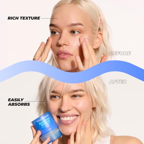 Vitamasques Barrier Cream Hydrating Moisturizer for Face ? Korean Skin Barrier Repair Cream with Ceramides & Panthenol, Nourishing Korean Skincare for Smooth & Healthy Complexion, 1.69 fl oz