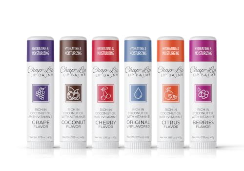 Chap-Lip Vitamin E Lip Balm Jar 60 Count with Coconut Oil & Flavors - Original Variation