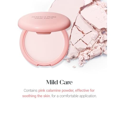 THESAEM Saemmul Perfect Pore Pink Pact - Sebum Control Face Powder with 15% Calamine for Oily Sensitive Skin - Oil Control Moisture System Compact - Korean Makeup Pressed Powder, 0.37 oz. 2 Pack