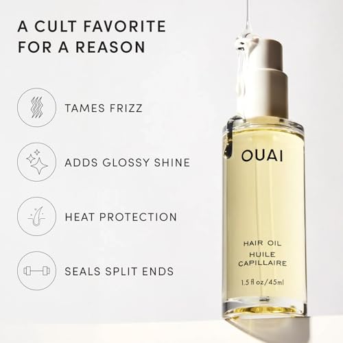 OUAI Hair Oil 1.5 Fl Oz Lightweight Heat Protectant & Frizz Control