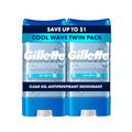 Gillette Endurance Cool Wave Clear Gel Antiperspirant Deodorant 3.8oz Pack of 2