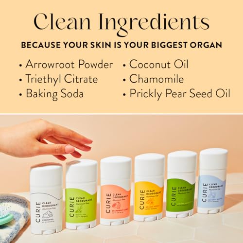 Curie Orange Neroli Natural Aluminum-Free Deodorant 2oz Stick for Women (Pack of 1)
