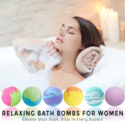 Bath Bombs Gift Set for Women and Girls - 24 Natural & Organic Relaxation Soaks - Variation of 24 Bath Bombs