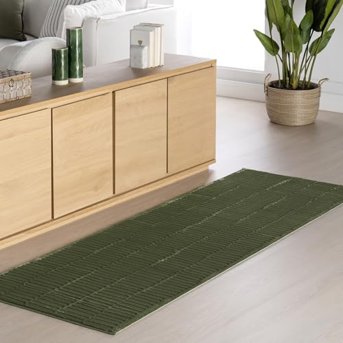 nuLOOM Kailani Green Geometric Washable Runner Rug 2'8" x 8' - Modern Home Decor