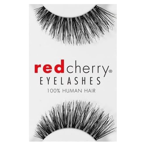 Red Cherry Eyelashes #43 False Eyelashes - Multipacks - 12 Pairs - Full Black - Handcrafted - Cruelty-Free - Vegan
