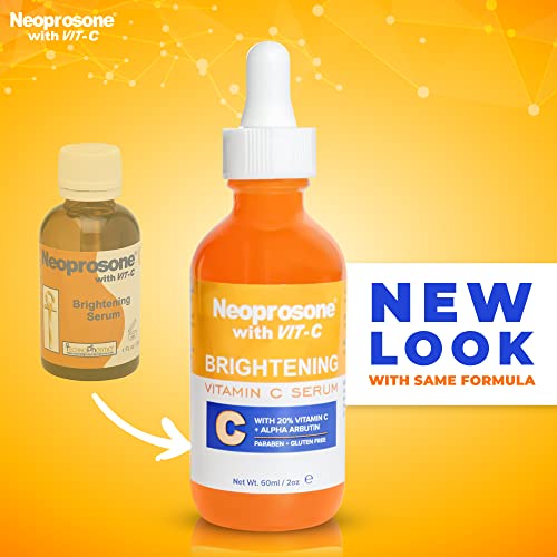 Brightening Face Serum with Alpha Arbutin & Vitamin C - Fade Dark Spots, 2 Fl oz