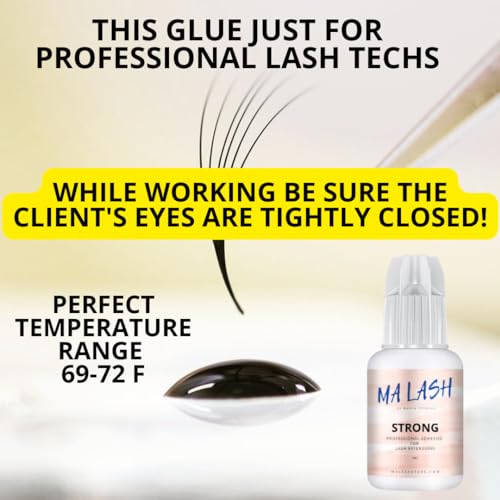 Strong Eyelash Extension Adhesive Glue - 0.17fl.oz / 5ml Ultra-Fast 1-Second Drying Black - Professional-Grade, Variation: Strong