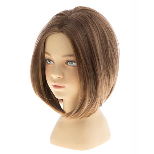 Kids Short Wavy Light Brown Wig for Children Girls Cosplay & Costume