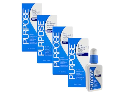 Dual Treatment Moisturizer with SPF 10 Oil-Free Fragrance-Free 4oz Pack of 4
