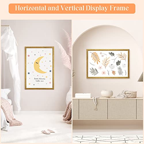 Gold 20x30 Inch Wooden Picture Frame Set of 3 - Horizontal & Vertical Wall Mounts