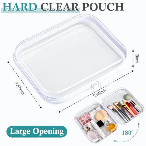 Sanwuta 6 Clear Hard Zipper Cases - White, 9.84 x 7.87 x 2 Inches