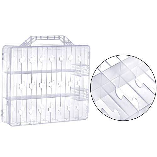 Clear Nail Polish Organizer Box 48 Bottles with Adjustable Dividers - Double Sided Storage Case