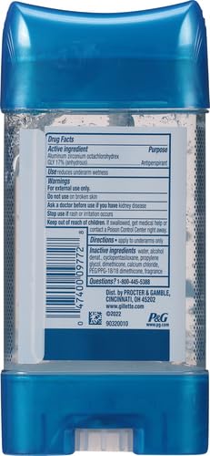 Gillette Men’s Clear Gel Deodorant - Cool Wave, 72-Hour Sweat & Odor Protection, Pack of 12