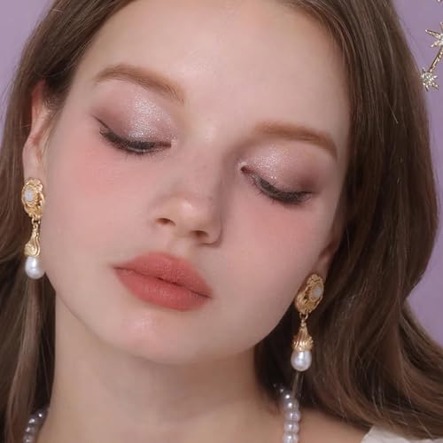 Flower Knows Little Angel 9-Color Eyeshadow Palette,Pink Beige Makeup Palette with 6 Matte + 3 Shimmer Shades,Blendable Smooth Cute Eye Makeup,0.37 Oz(01 Eden's Angel)
