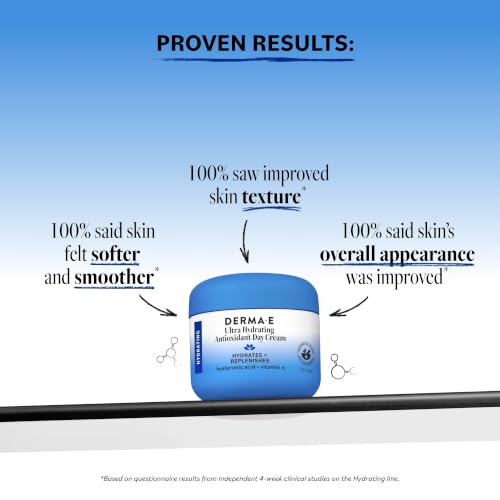 Derma E Ultra Hydrating Antioxidant Day Cream - Plumping Facial Moisturizer 2 Oz