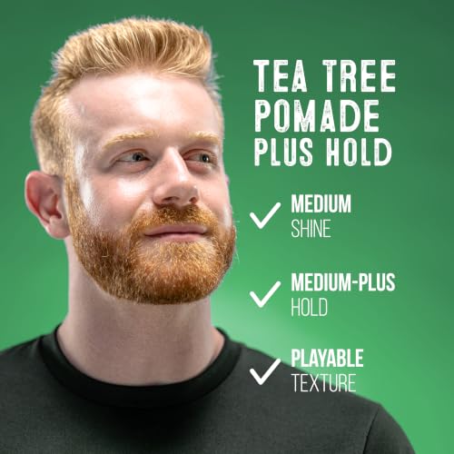 Men's Tea Tree Hair Pomade - Medium Plus Hold, Medium Shine, 4 oz