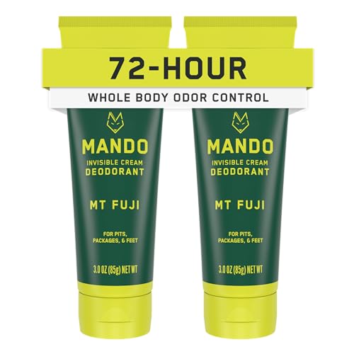 Mando Whole Body Deodorant for Men - Cream 3 oz Tube - Mt Fuji Scent - Pack of 1